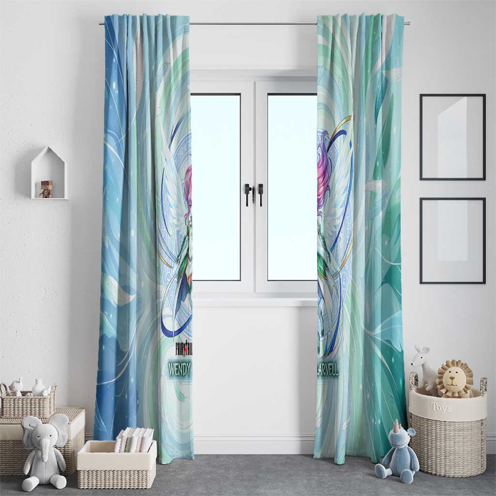 Wendy Marvell Fairy Tail Window Curtain Sky Dragon Anime Style with Pastel Wind and Wing Motif