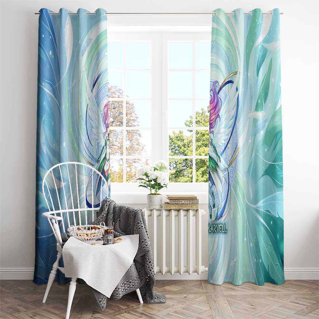 Wendy Marvell Fairy Tail Window Curtain Sky Dragon Anime Style with Pastel Wind and Wing Motif