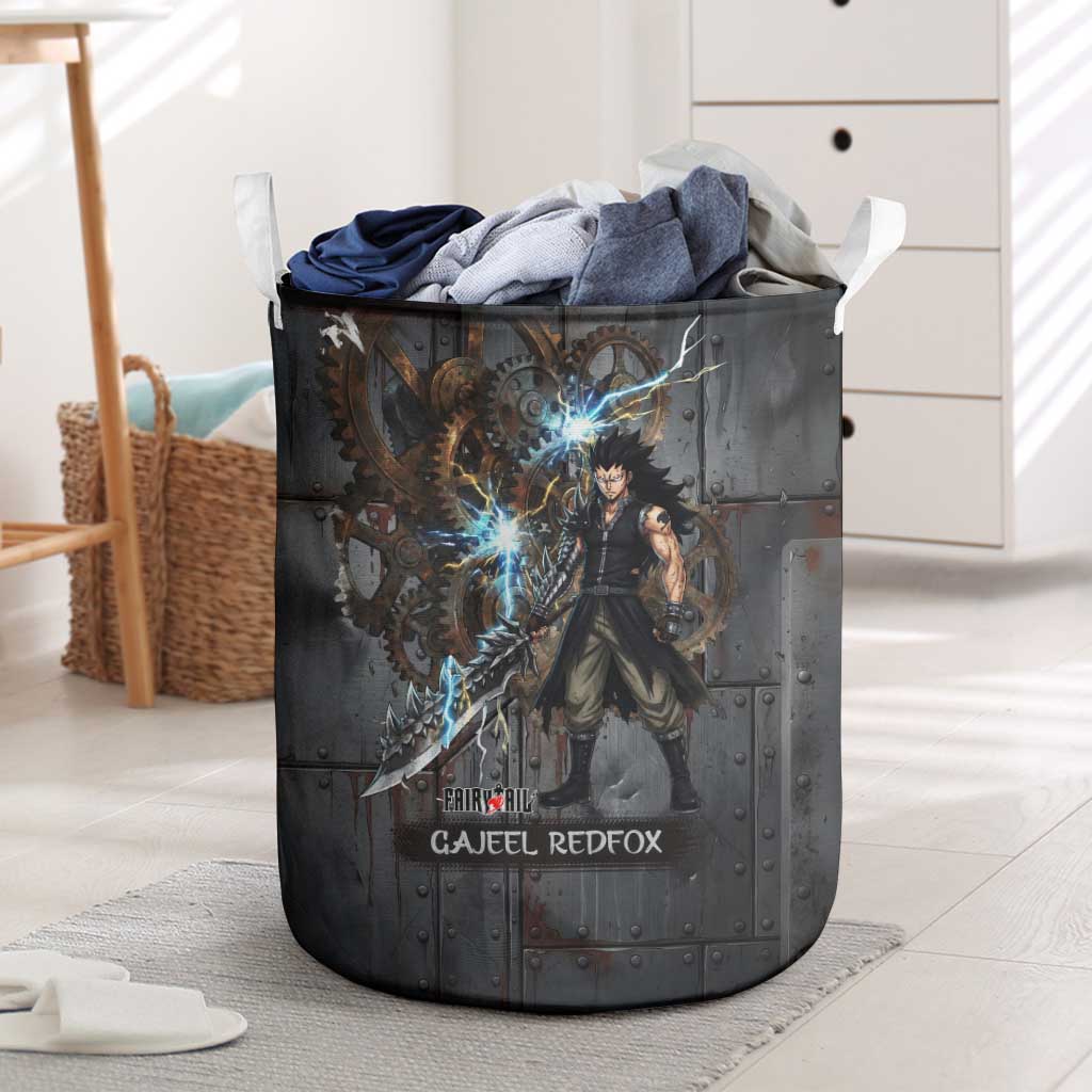 Gajeel Redfox Fairy Tail Laundry Basket Industrial Steampunk Anime Style with Iron Dragon Elements