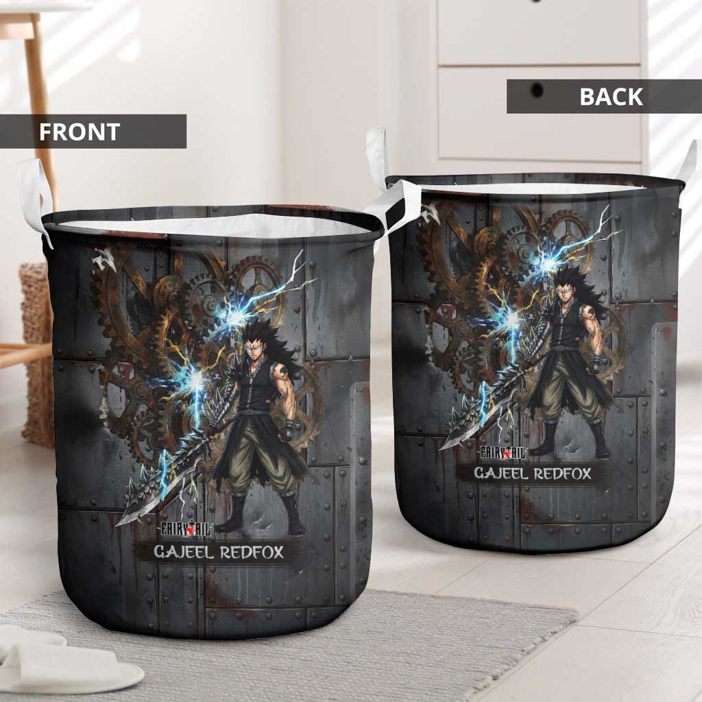 Gajeel Redfox Fairy Tail Laundry Basket Industrial Steampunk Anime Style with Iron Dragon Elements