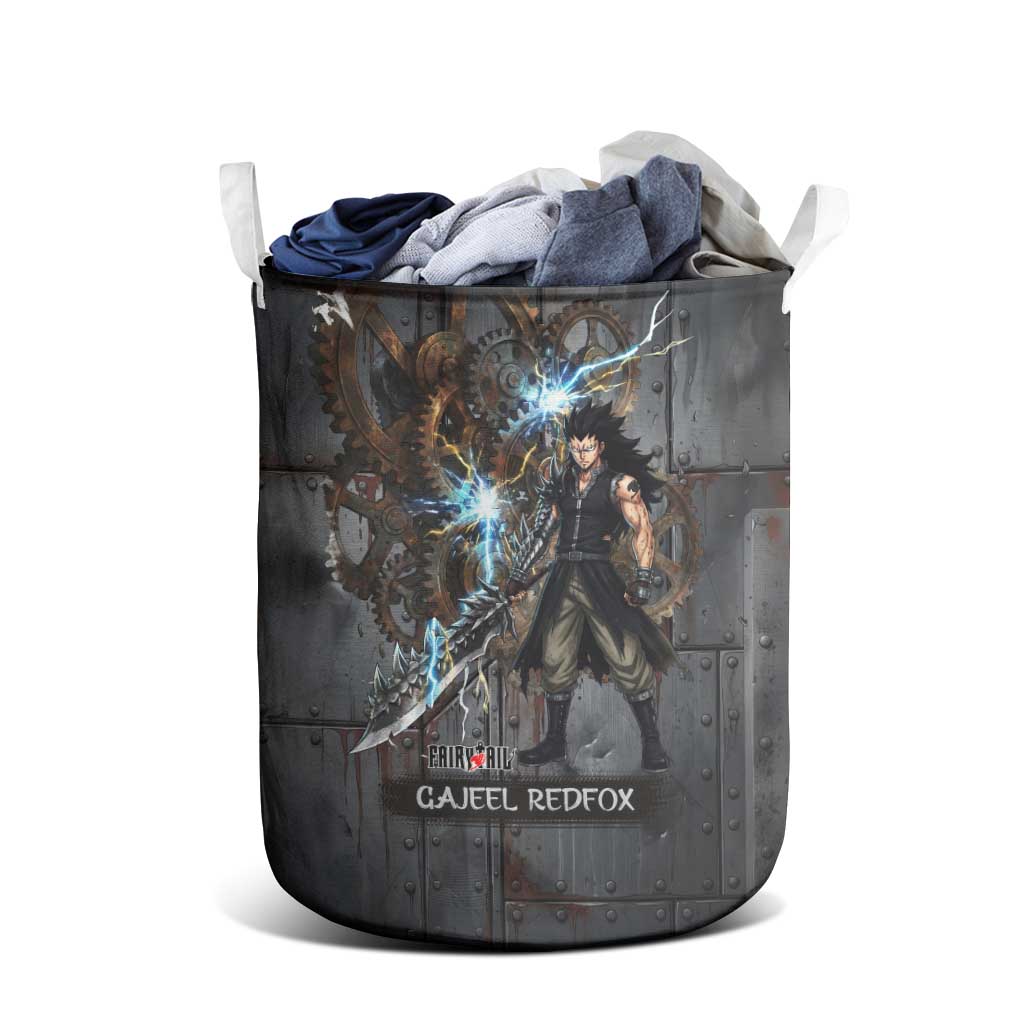 Gajeel Redfox Fairy Tail Laundry Basket Industrial Steampunk Anime Style with Iron Dragon Elements