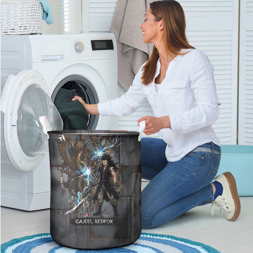 Gajeel Redfox Fairy Tail Laundry Basket Industrial Steampunk Anime Style with Iron Dragon Elements