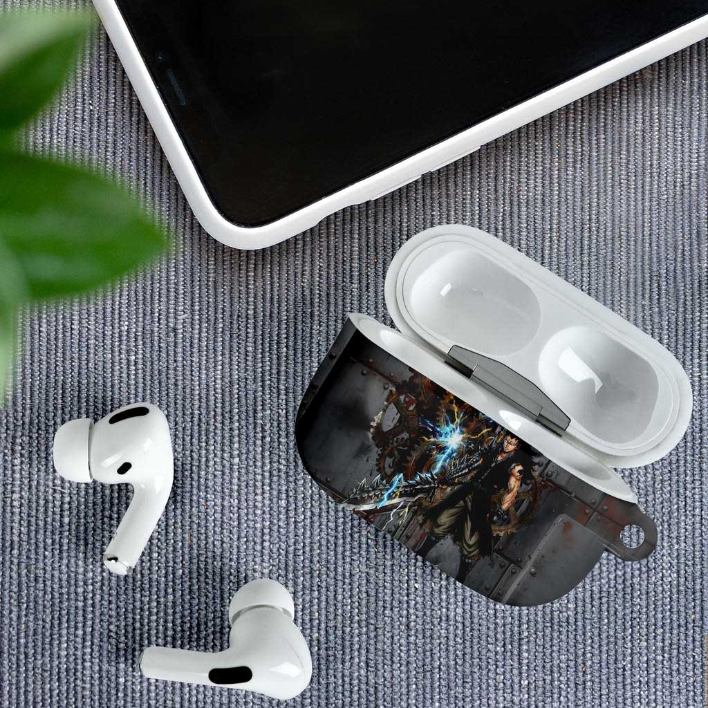 Gajeel Redfox Fairy Tail AirPods Case Industrial Steampunk Anime Style with Iron Dragon Elements