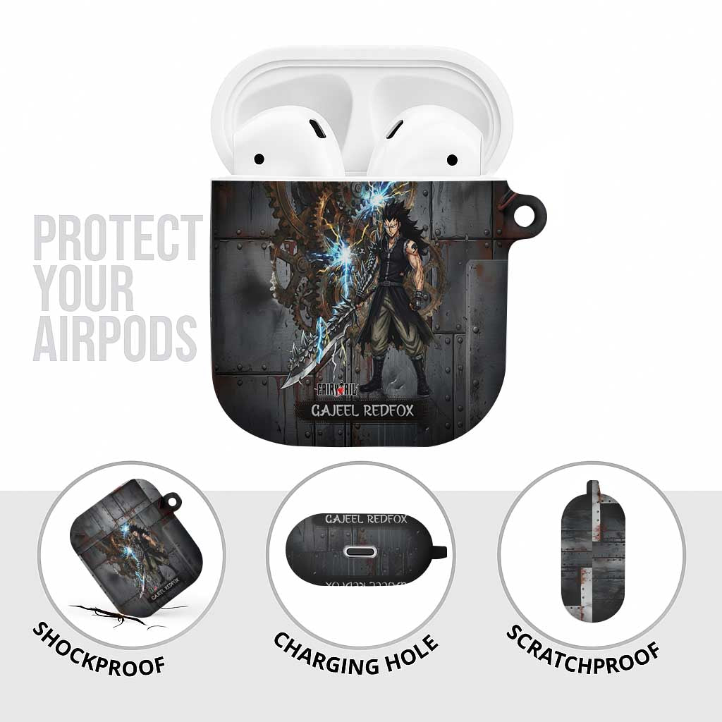 Gajeel Redfox Fairy Tail AirPods Case Industrial Steampunk Anime Style with Iron Dragon Elements