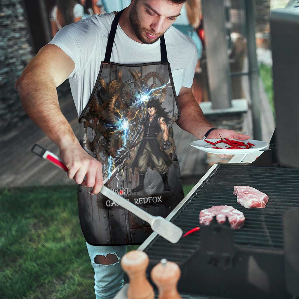Gajeel Redfox Fairy Tail Apron Industrial Steampunk Anime Style with Iron Dragon Elements