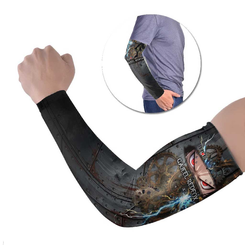 Gajeel Redfox Fairy Tail Arm Sleeves Industrial Steampunk Anime Style with Iron Dragon Elements