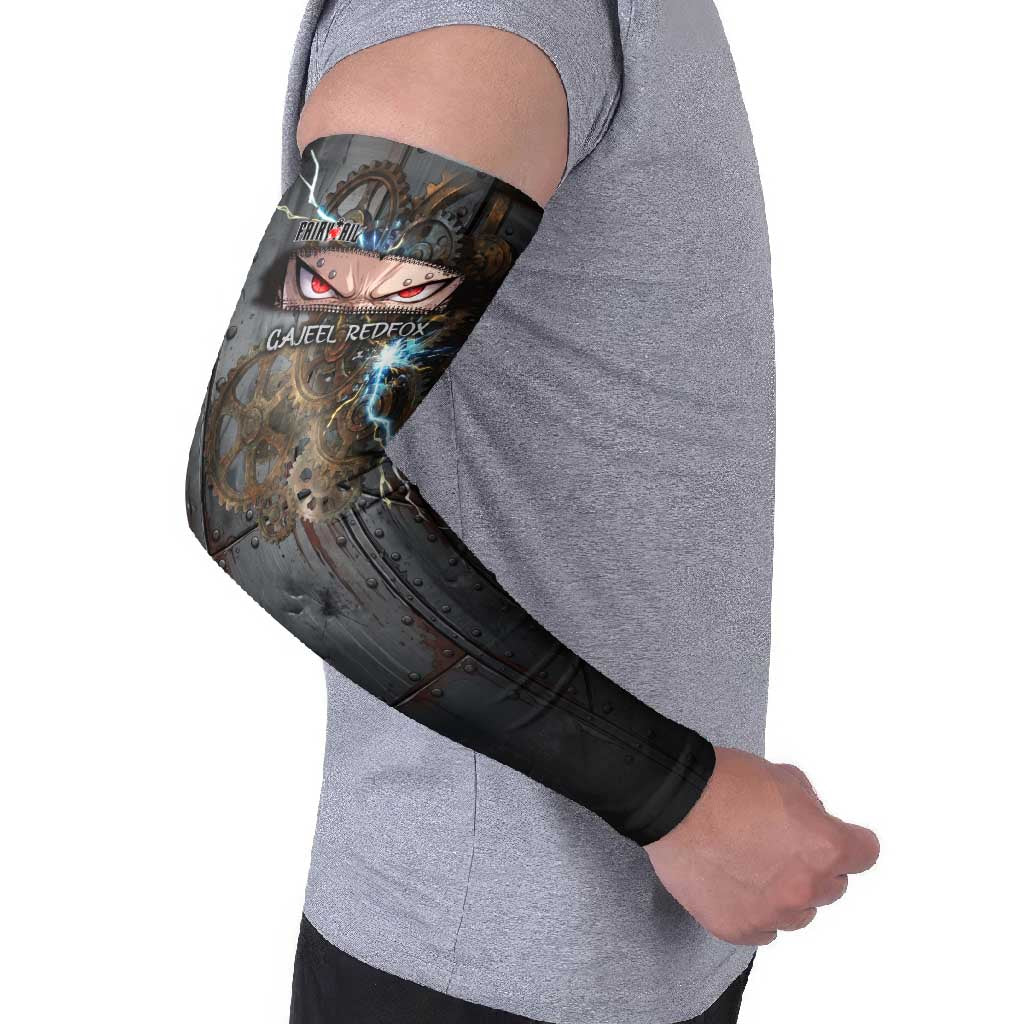 Gajeel Redfox Fairy Tail Arm Sleeves Industrial Steampunk Anime Style with Iron Dragon Elements