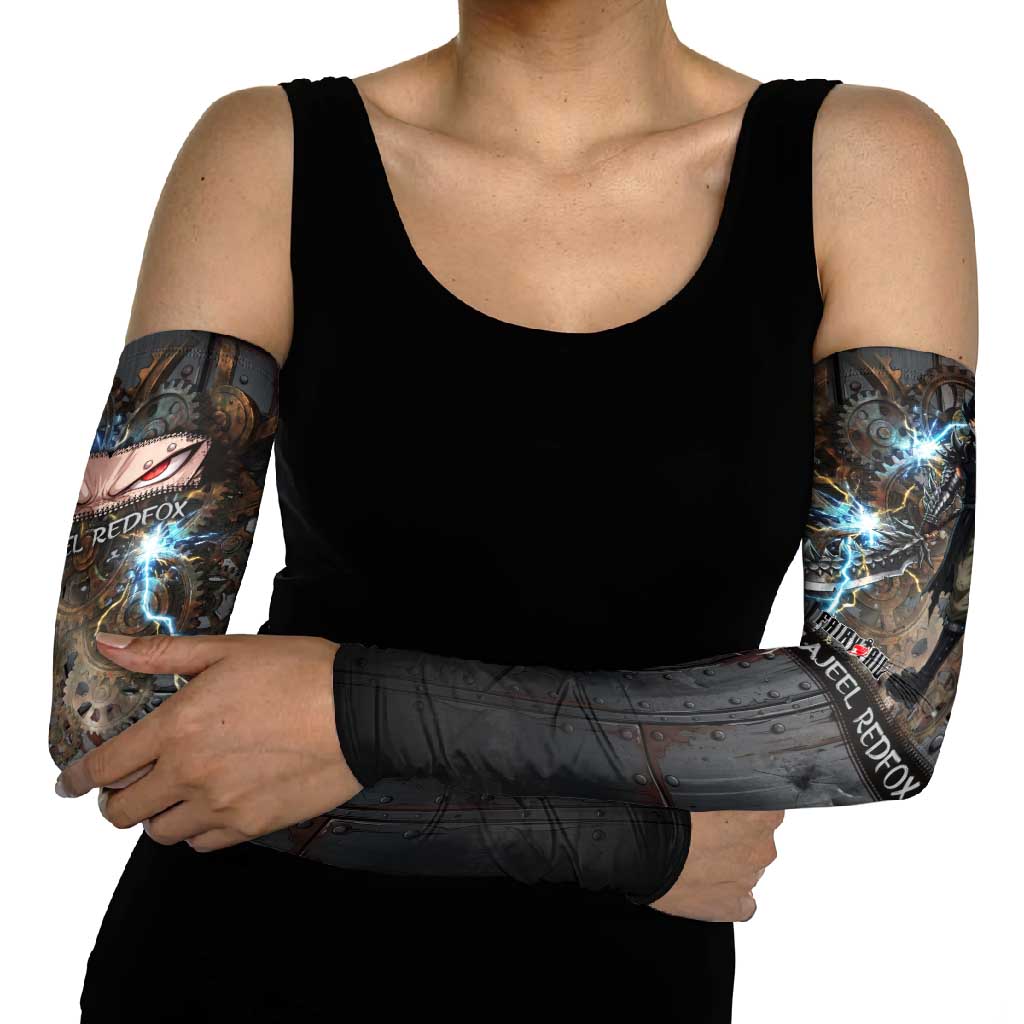 Gajeel Redfox Fairy Tail Arm Sleeves Industrial Steampunk Anime Style with Iron Dragon Elements