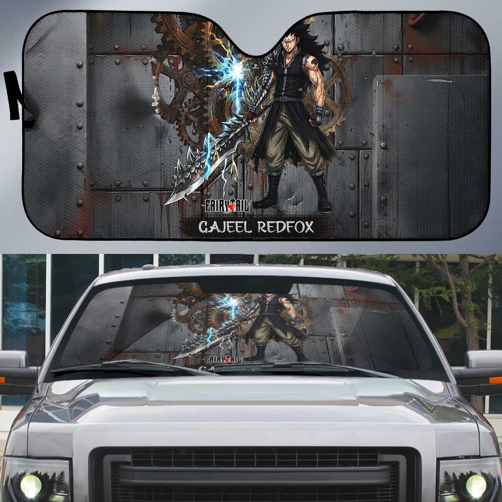 Gajeel Redfox Fairy Tail Auto Sun Shade Industrial Steampunk Anime Style with Iron Dragon Elements