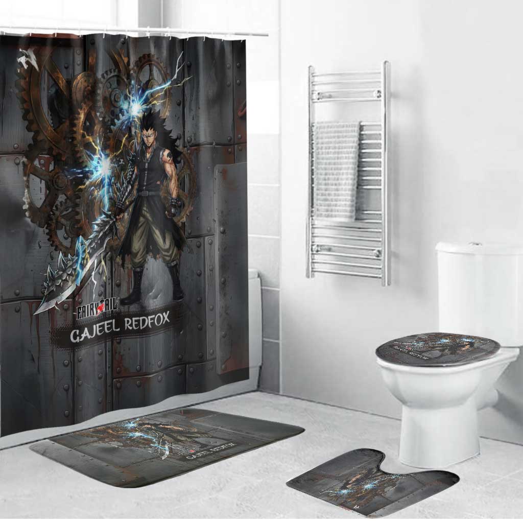 Gajeel Redfox Fairy Tail Bathroom Set Industrial Steampunk Anime Style with Iron Dragon Elements