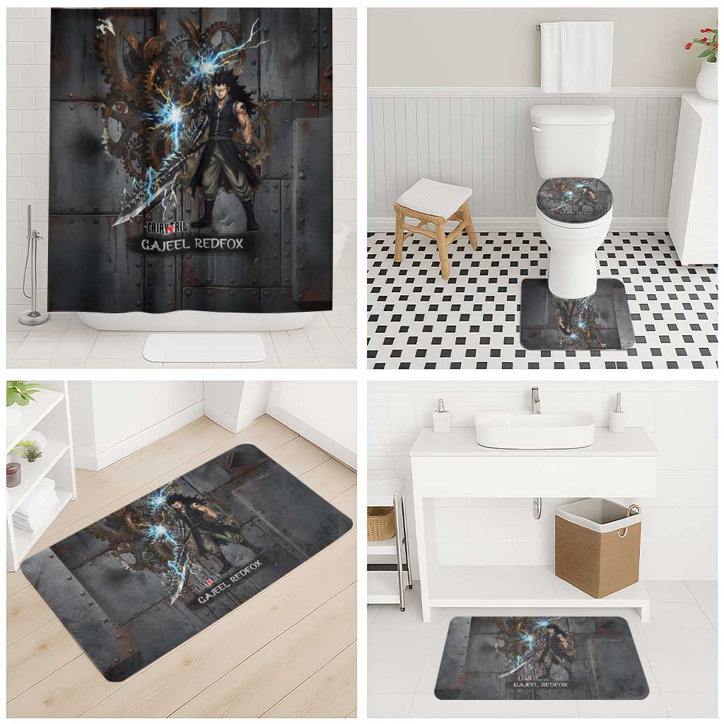 Gajeel Redfox Fairy Tail Bathroom Set Industrial Steampunk Anime Style with Iron Dragon Elements