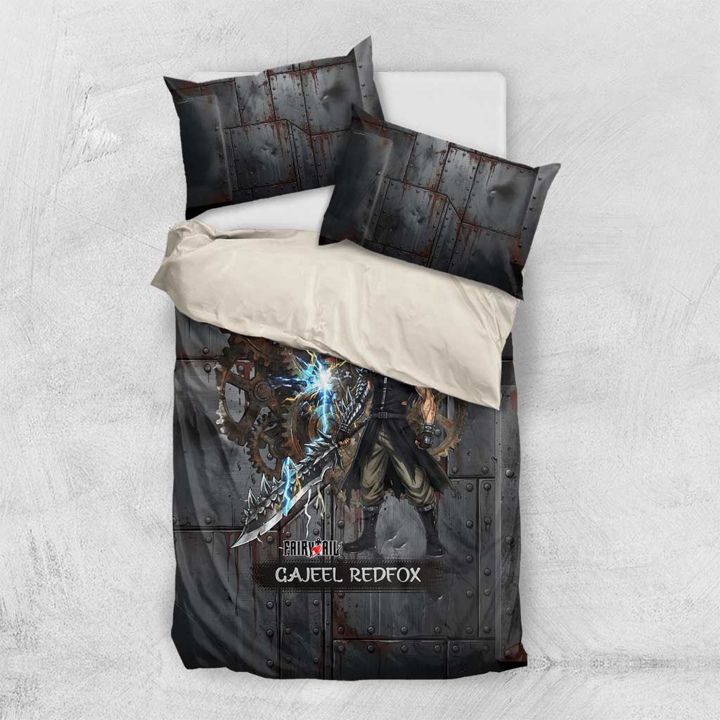 Gajeel Redfox Fairy Tail Bedding Set Industrial Steampunk Anime Style with Iron Dragon Elements