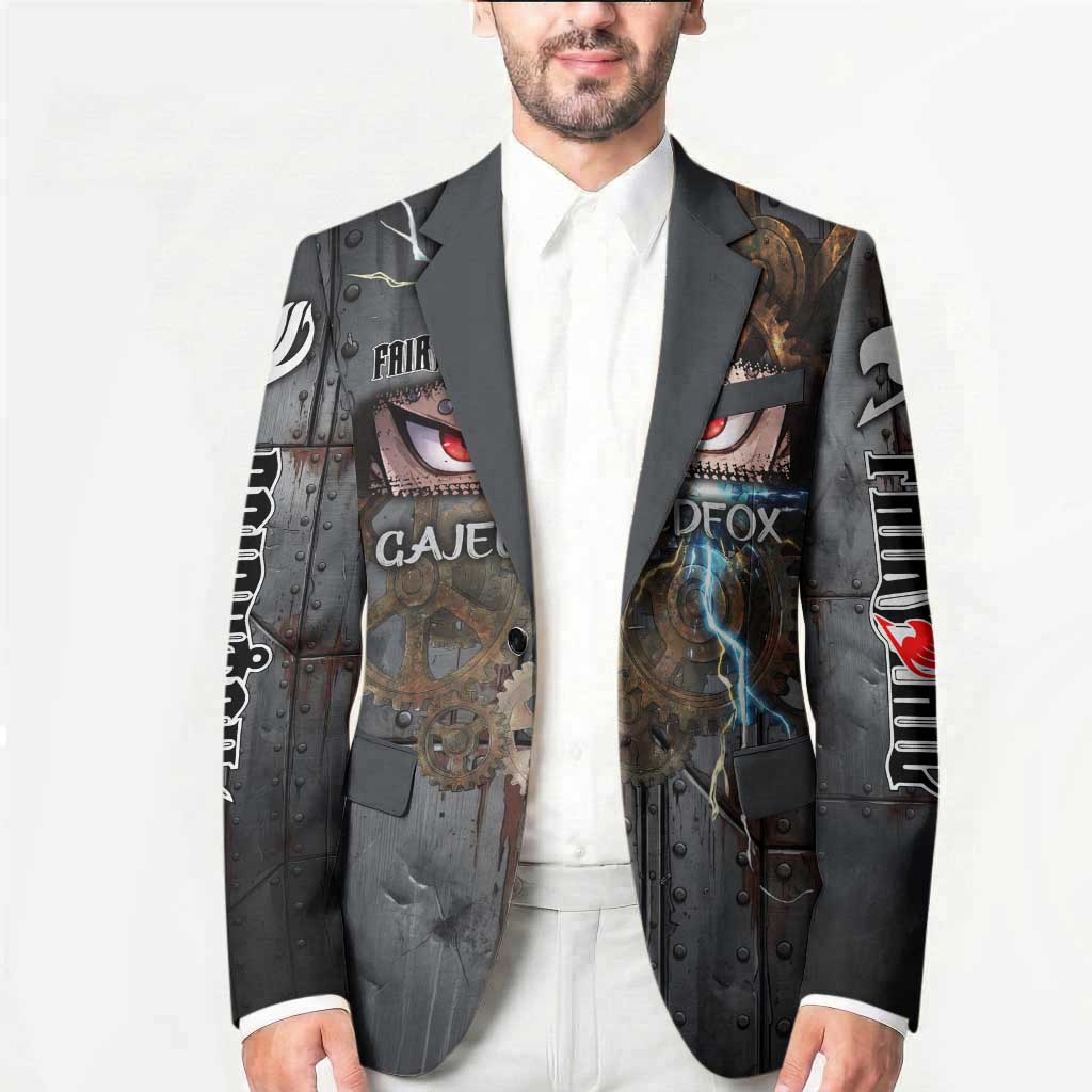 Gajeel Redfox Fairy Tail Blazer Industrial Steampunk Anime Style with Iron Dragon Elements