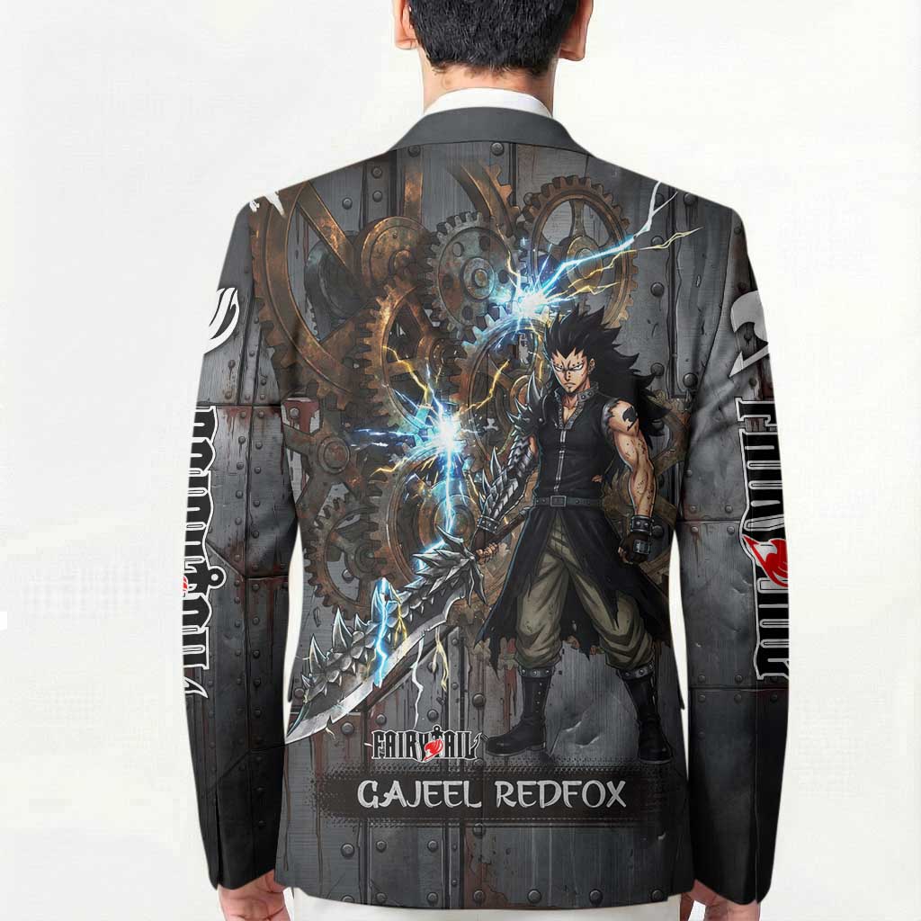 Gajeel Redfox Fairy Tail Blazer Industrial Steampunk Anime Style with Iron Dragon Elements