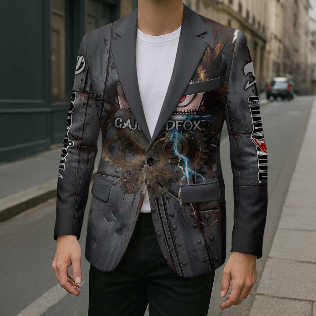 Gajeel Redfox Fairy Tail Blazer Industrial Steampunk Anime Style with Iron Dragon Elements