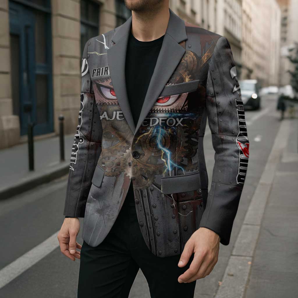 Gajeel Redfox Fairy Tail Blazer Industrial Steampunk Anime Style with Iron Dragon Elements