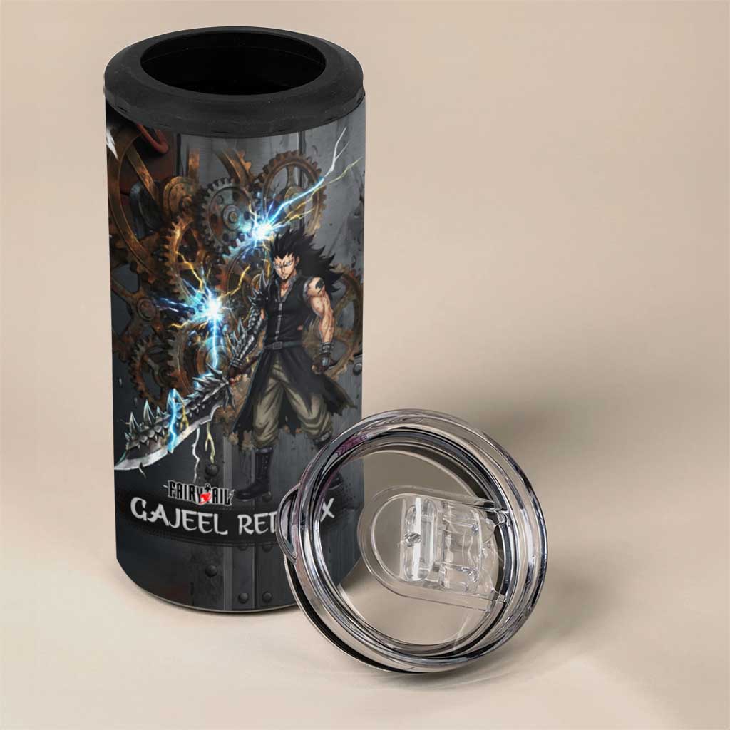 Gajeel Redfox Fairy Tail 4 in 1 Can Cooler Tumbler Industrial Steampunk Anime Style with Iron Dragon Elements