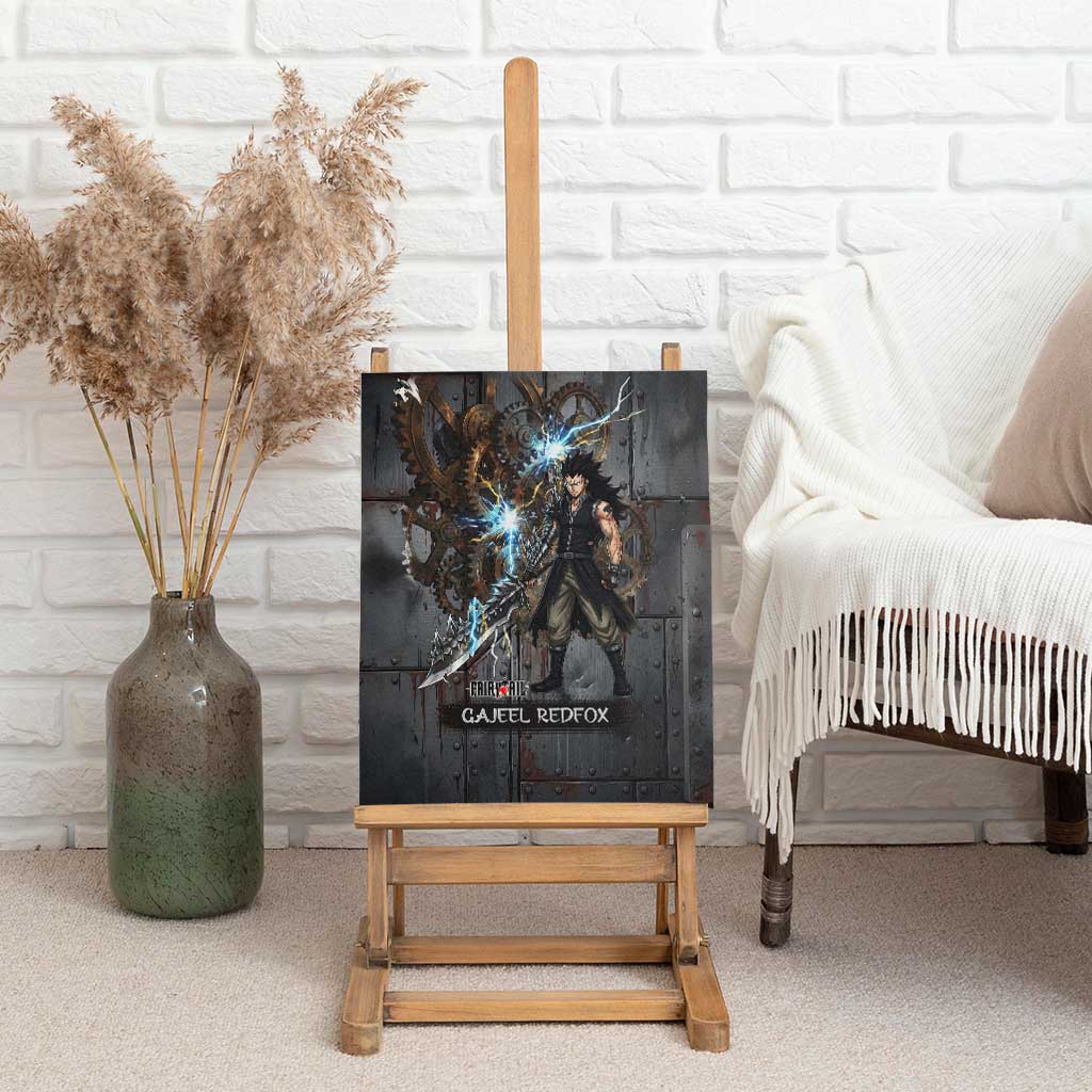 Gajeel Redfox Fairy Tail Canvas Wall Art Industrial Steampunk Anime Style with Iron Dragon Elements
