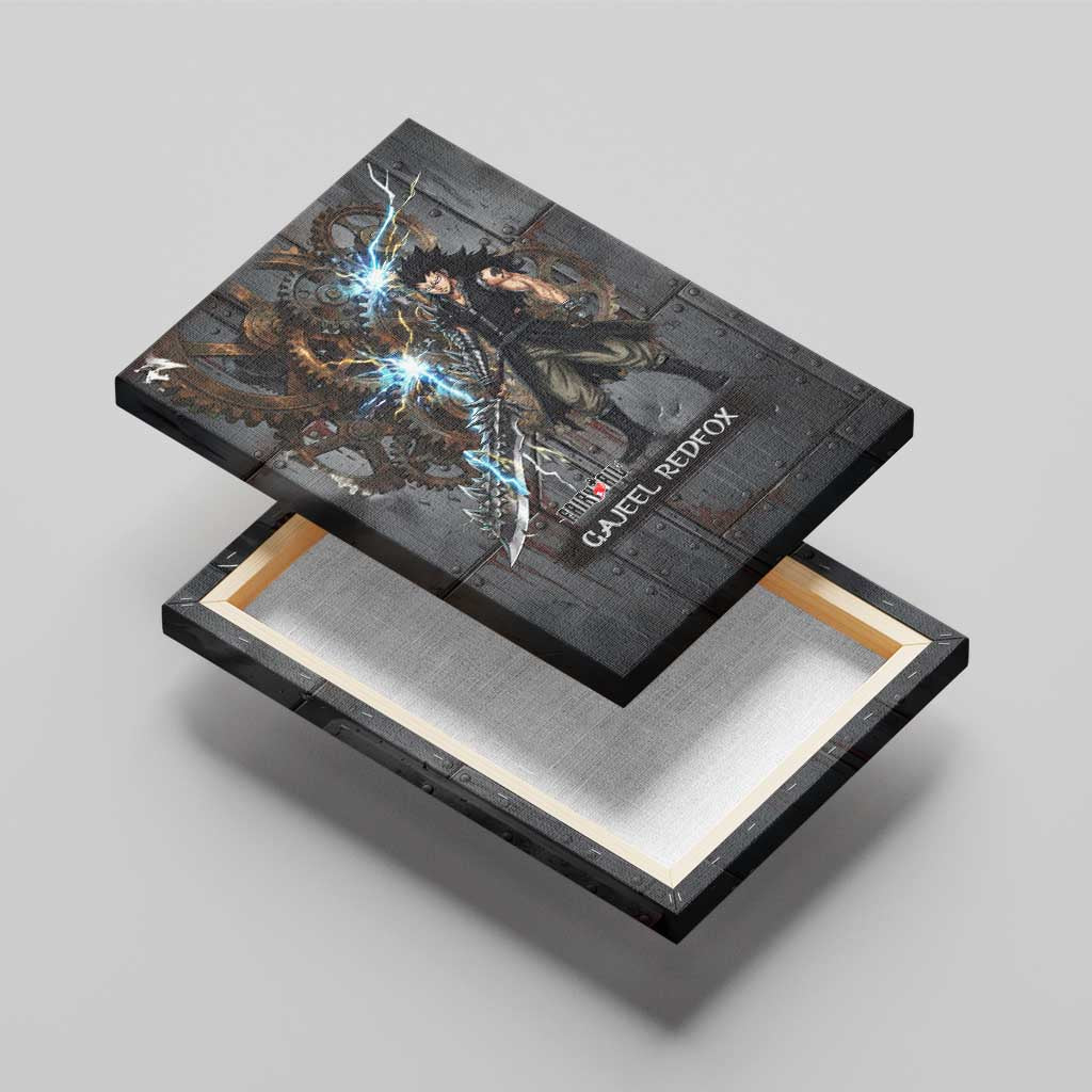 Gajeel Redfox Fairy Tail Canvas Wall Art Industrial Steampunk Anime Style with Iron Dragon Elements