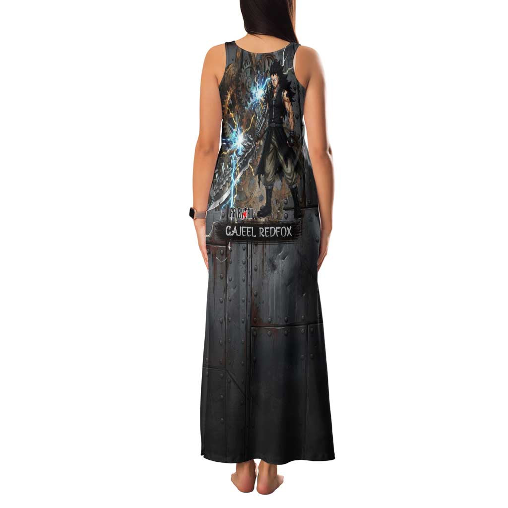 Gajeel Redfox Fairy Tail Family Matching Tank Maxi Dress and Hawaiian Shirt Industrial Steampunk Anime Style with Iron Dragon Elements