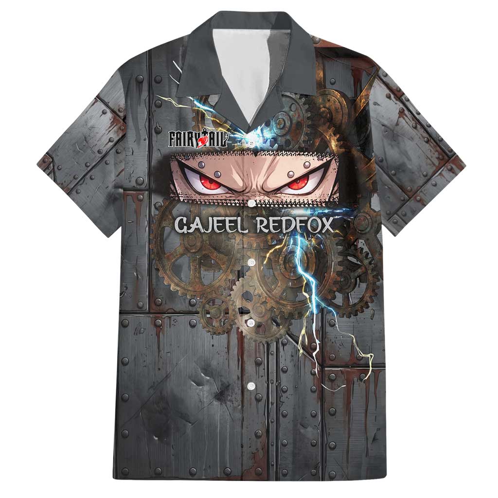Gajeel Redfox Fairy Tail Hawaiian Shirt Industrial Steampunk Anime Style with Iron Dragon Elements