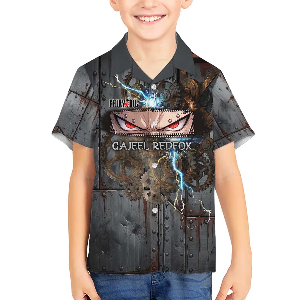 Gajeel Redfox Fairy Tail Hawaiian Shirt Industrial Steampunk Anime Style with Iron Dragon Elements