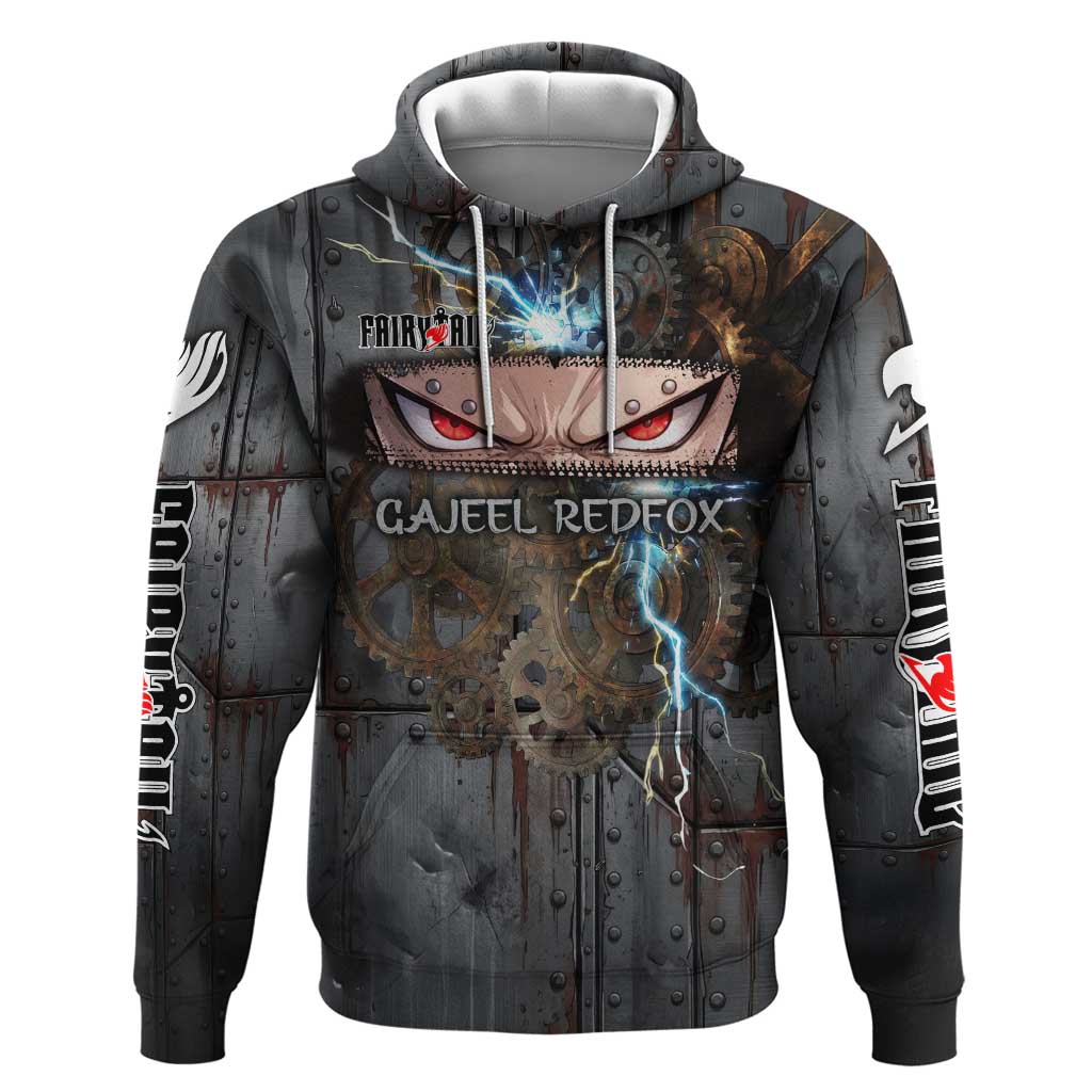 Gajeel Redfox Fairy Tail Hoodie Industrial Steampunk Anime Style with Iron Dragon Elements