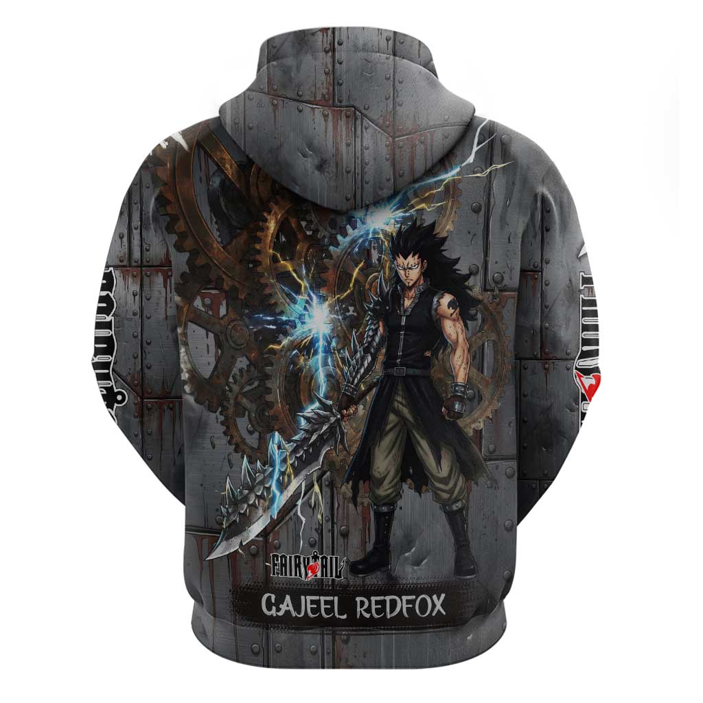 Gajeel Redfox Fairy Tail Hoodie Industrial Steampunk Anime Style with Iron Dragon Elements