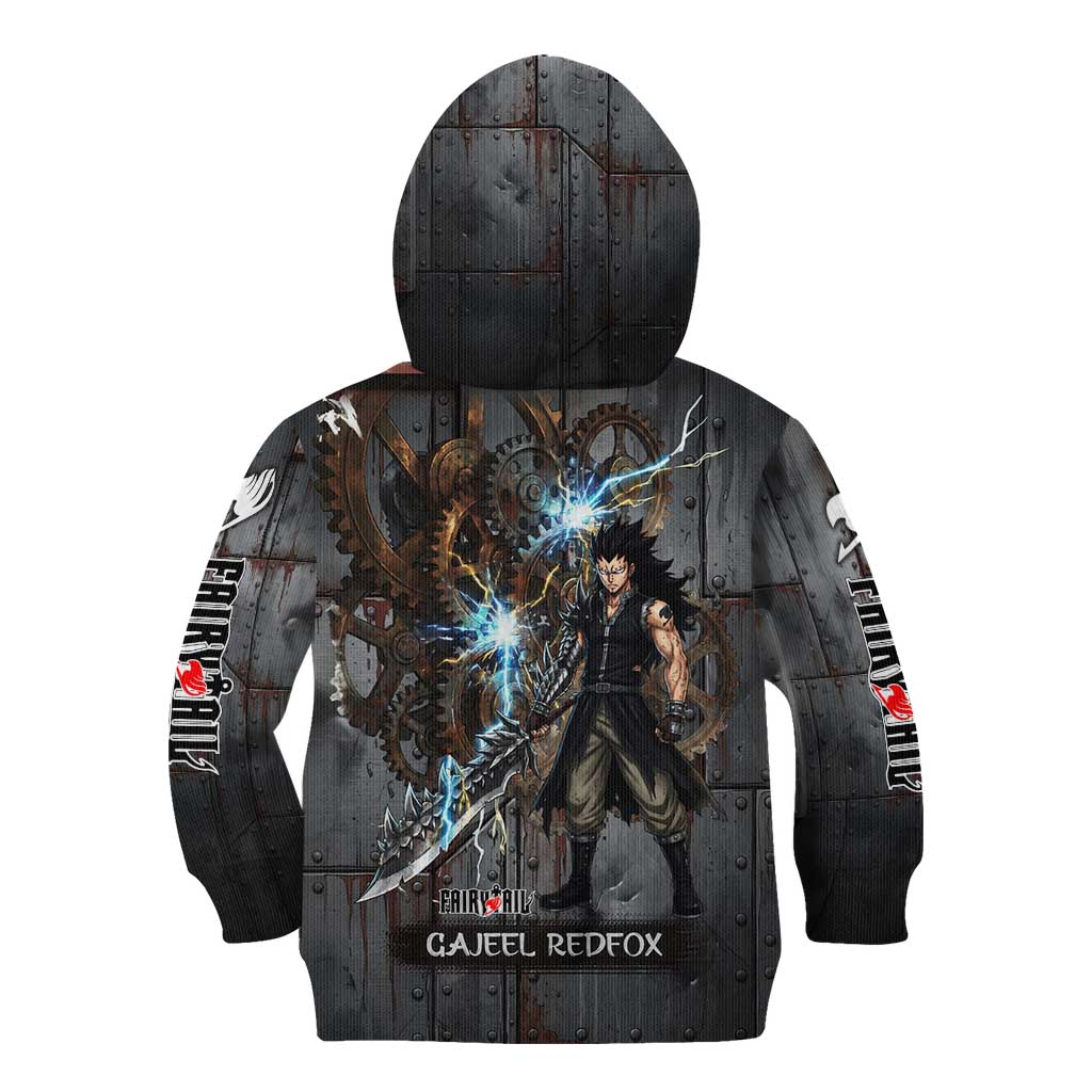 Gajeel Redfox Fairy Tail Kid Hoodie Industrial Steampunk Anime Style with Iron Dragon Elements