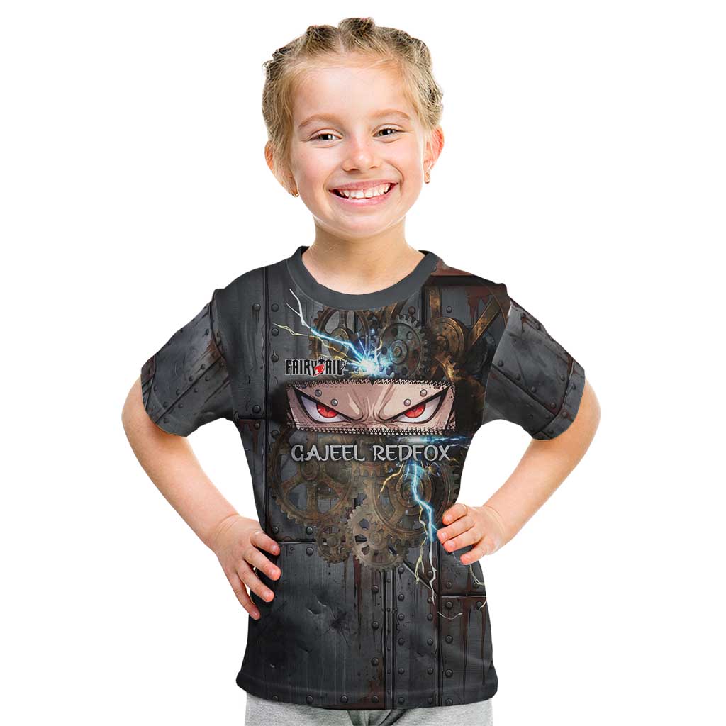 Gajeel Redfox Fairy Tail Kid T Shirt Industrial Steampunk Anime Style with Iron Dragon Elements