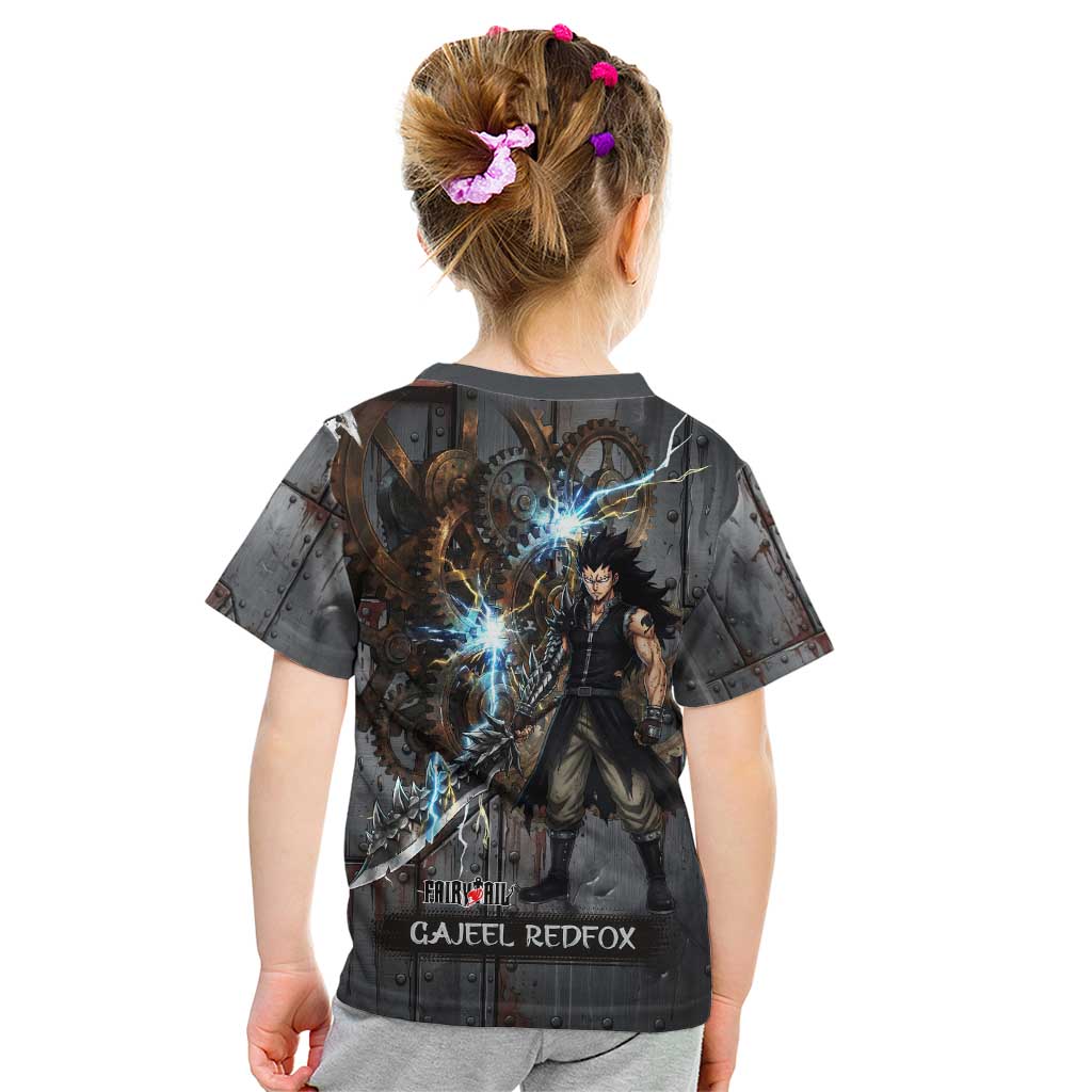 Gajeel Redfox Fairy Tail Kid T Shirt Industrial Steampunk Anime Style with Iron Dragon Elements