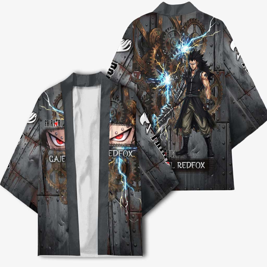 Gajeel Redfox Fairy Tail Kimono Industrial Steampunk Anime Style with Iron Dragon Elements