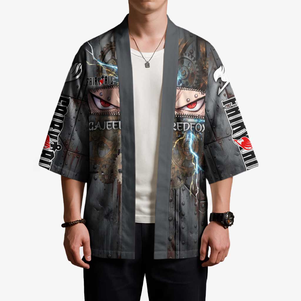 Gajeel Redfox Fairy Tail Kimono Industrial Steampunk Anime Style with Iron Dragon Elements