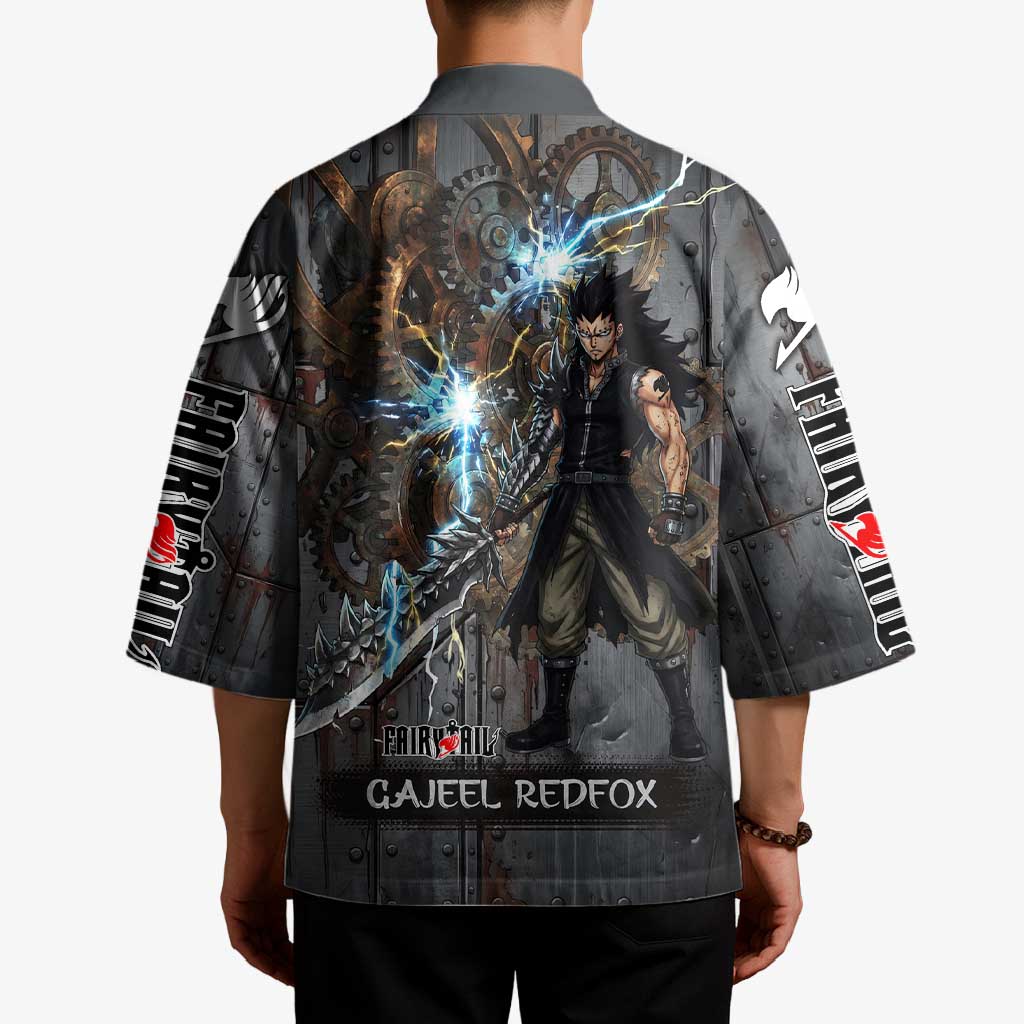 Gajeel Redfox Fairy Tail Kimono Industrial Steampunk Anime Style with Iron Dragon Elements