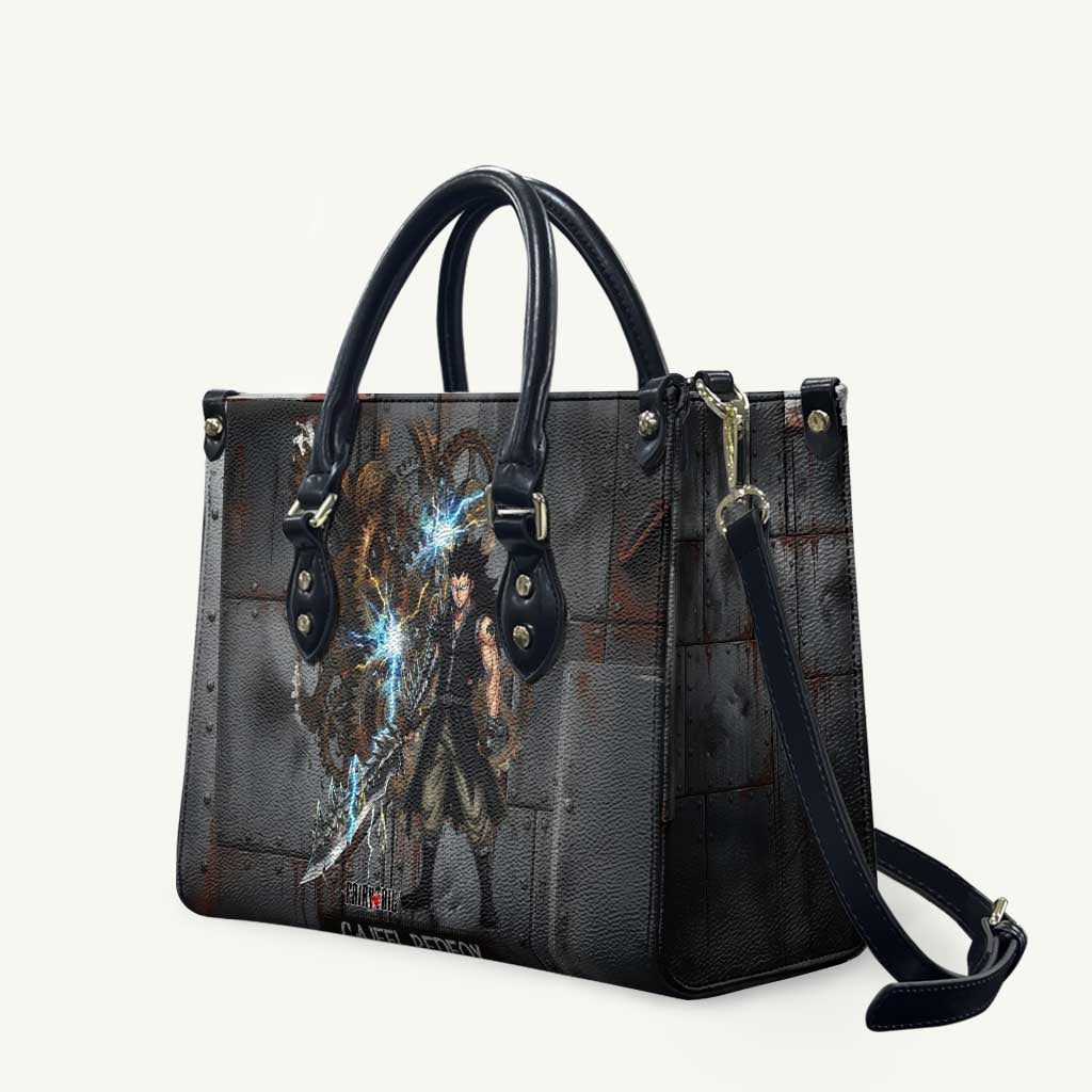 Gajeel Redfox Fairy Tail Leather Bag Industrial Steampunk Anime Style with Iron Dragon Elements