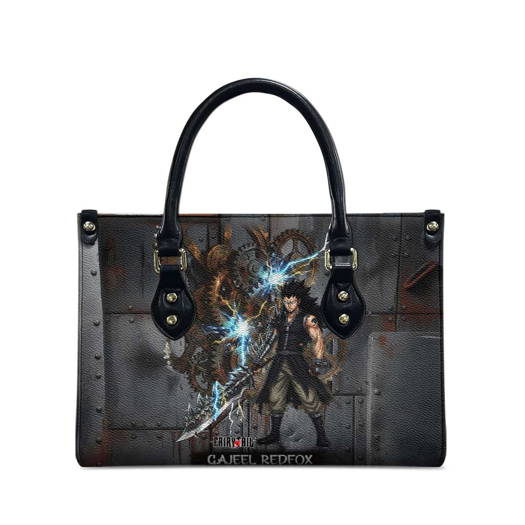 Gajeel Redfox Fairy Tail Leather Bag Industrial Steampunk Anime Style with Iron Dragon Elements