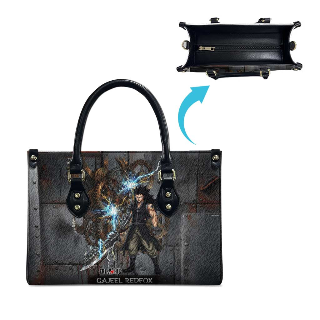 Gajeel Redfox Fairy Tail Leather Bag Industrial Steampunk Anime Style with Iron Dragon Elements