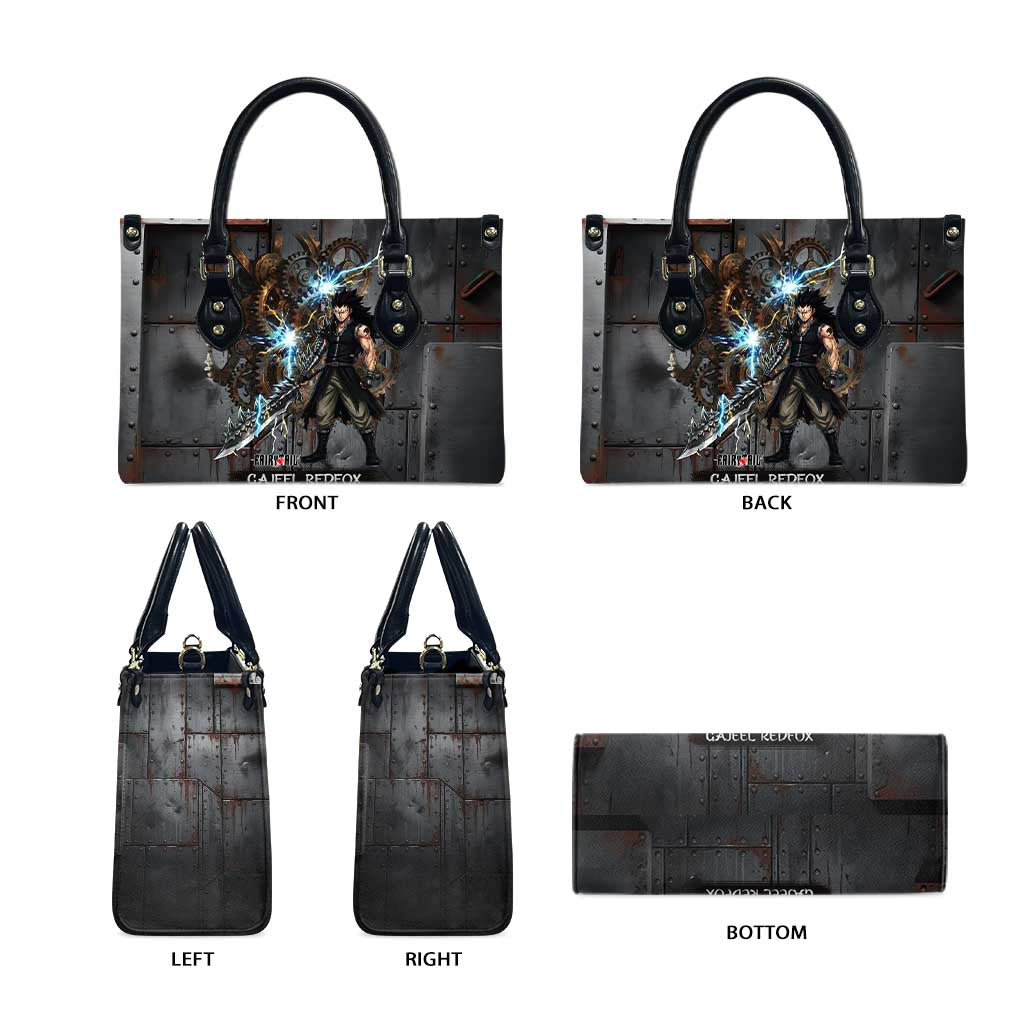 Gajeel Redfox Fairy Tail Leather Bag Industrial Steampunk Anime Style with Iron Dragon Elements