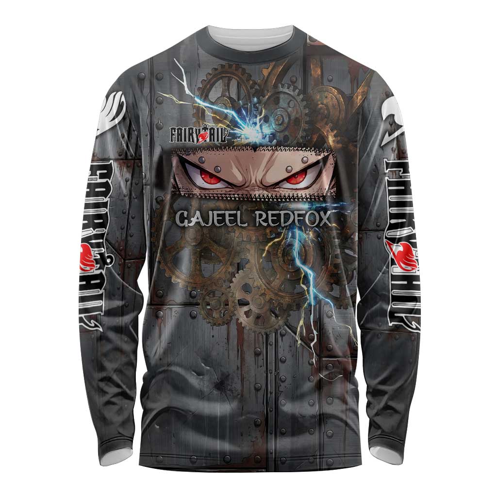 Gajeel Redfox Fairy Tail Long Sleeve Shirt Industrial Steampunk Anime Style with Iron Dragon Elements