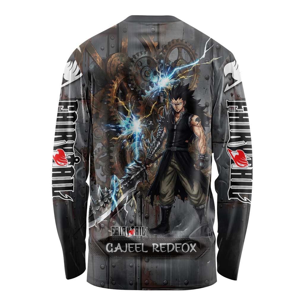 Gajeel Redfox Fairy Tail Long Sleeve Shirt Industrial Steampunk Anime Style with Iron Dragon Elements