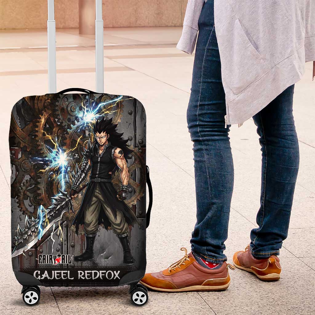 Gajeel Redfox Fairy Tail Luggage Cover Industrial Steampunk Anime Style with Iron Dragon Elements
