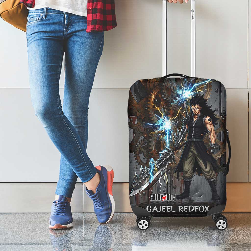 Gajeel Redfox Fairy Tail Luggage Cover Industrial Steampunk Anime Style with Iron Dragon Elements