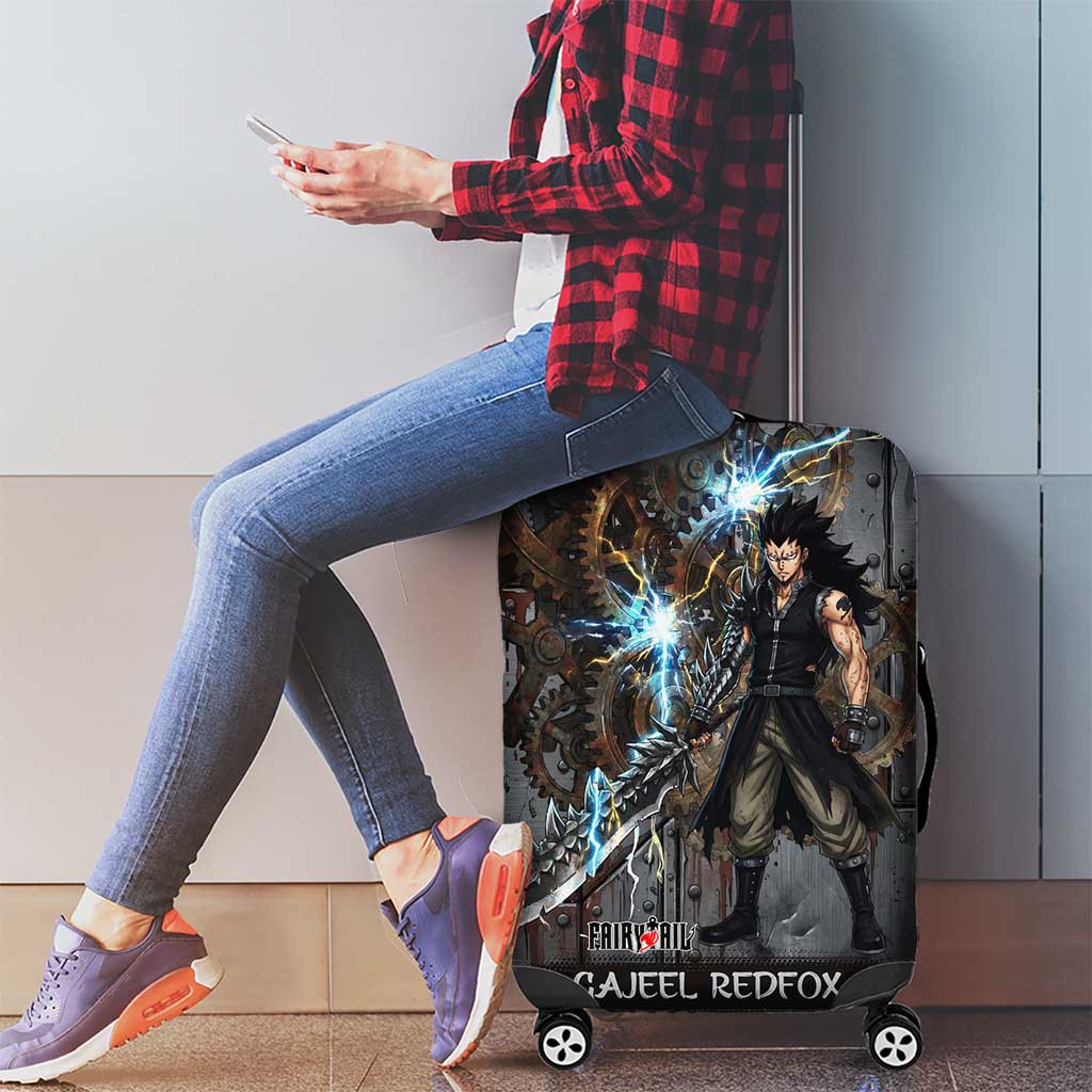 Gajeel Redfox Fairy Tail Luggage Cover Industrial Steampunk Anime Style with Iron Dragon Elements