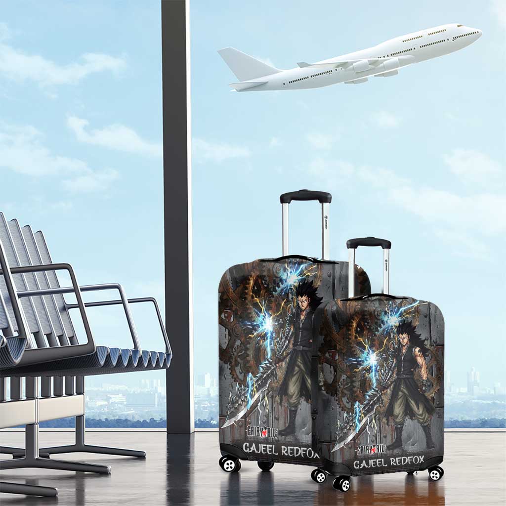 Gajeel Redfox Fairy Tail Luggage Cover Industrial Steampunk Anime Style with Iron Dragon Elements