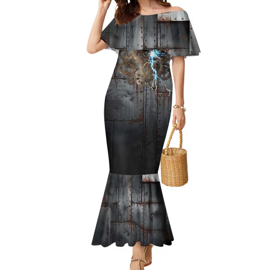 Gajeel Redfox Fairy Tail Mermaid Dress Industrial Steampunk Anime Style with Iron Dragon Elements