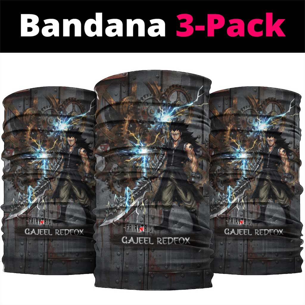 Gajeel Redfox Fairy Tail Neck Gaiter Industrial Steampunk Anime Style with Iron Dragon Elements