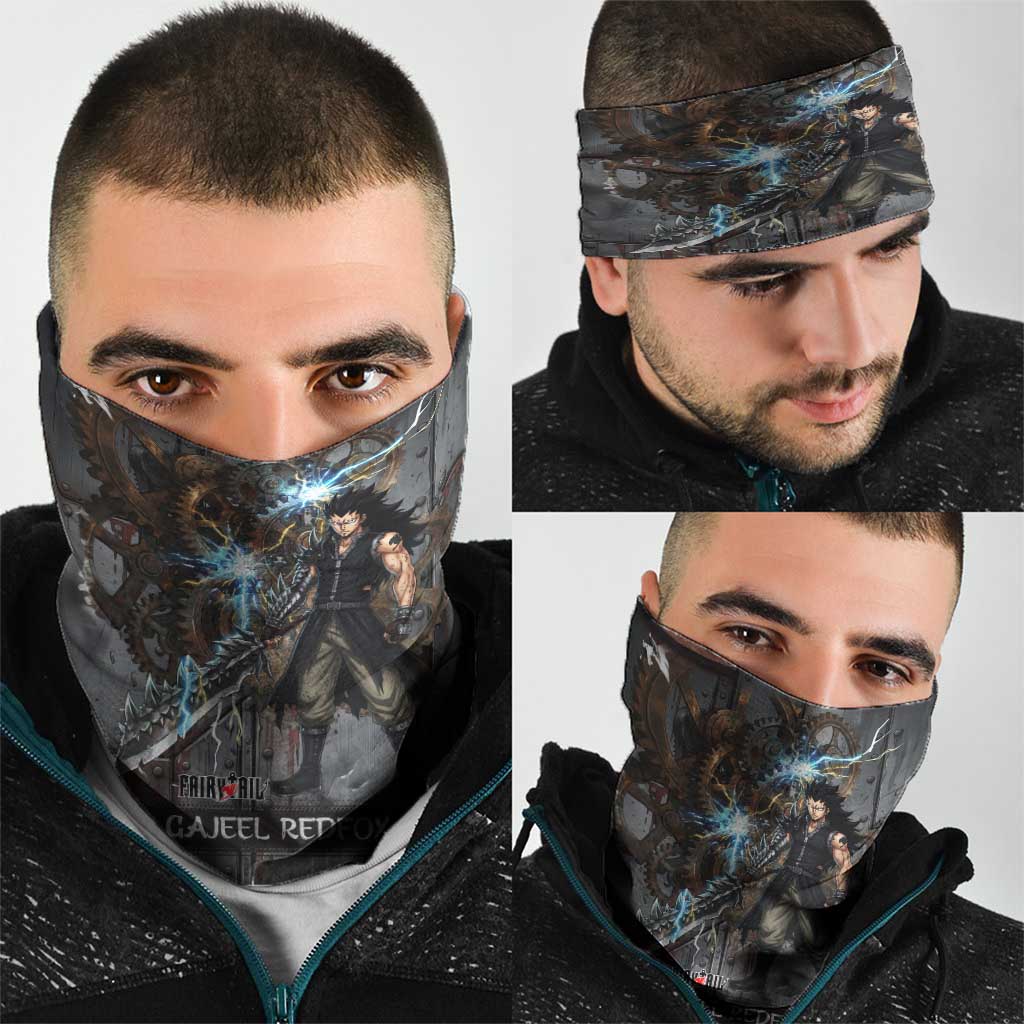 Gajeel Redfox Fairy Tail Neck Gaiter Industrial Steampunk Anime Style with Iron Dragon Elements