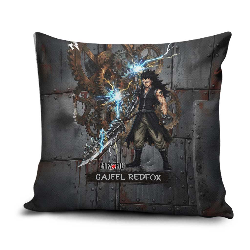 Gajeel Redfox Fairy Tail Pillow Cover Industrial Steampunk Anime Style with Iron Dragon Elements
