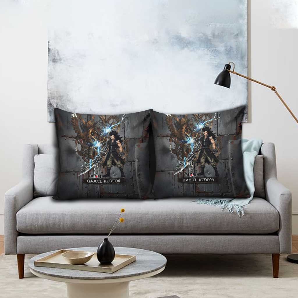 Gajeel Redfox Fairy Tail Pillow Cover Industrial Steampunk Anime Style with Iron Dragon Elements
