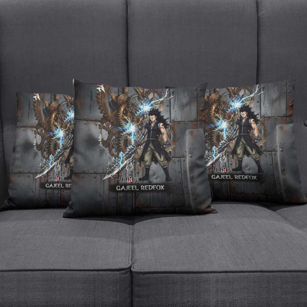 Gajeel Redfox Fairy Tail Pillow Cover Industrial Steampunk Anime Style with Iron Dragon Elements